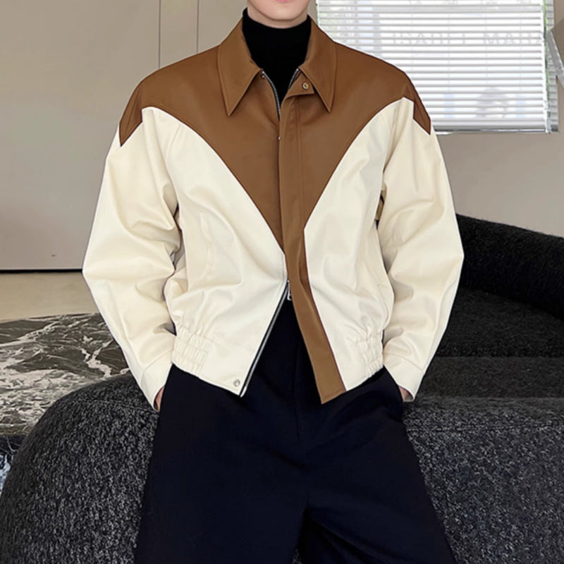 Retro Contrast Lapel Silhouette Jacket