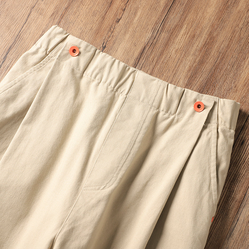 Wide-leg Cotton Loose Japanese Retro Casual Trousers