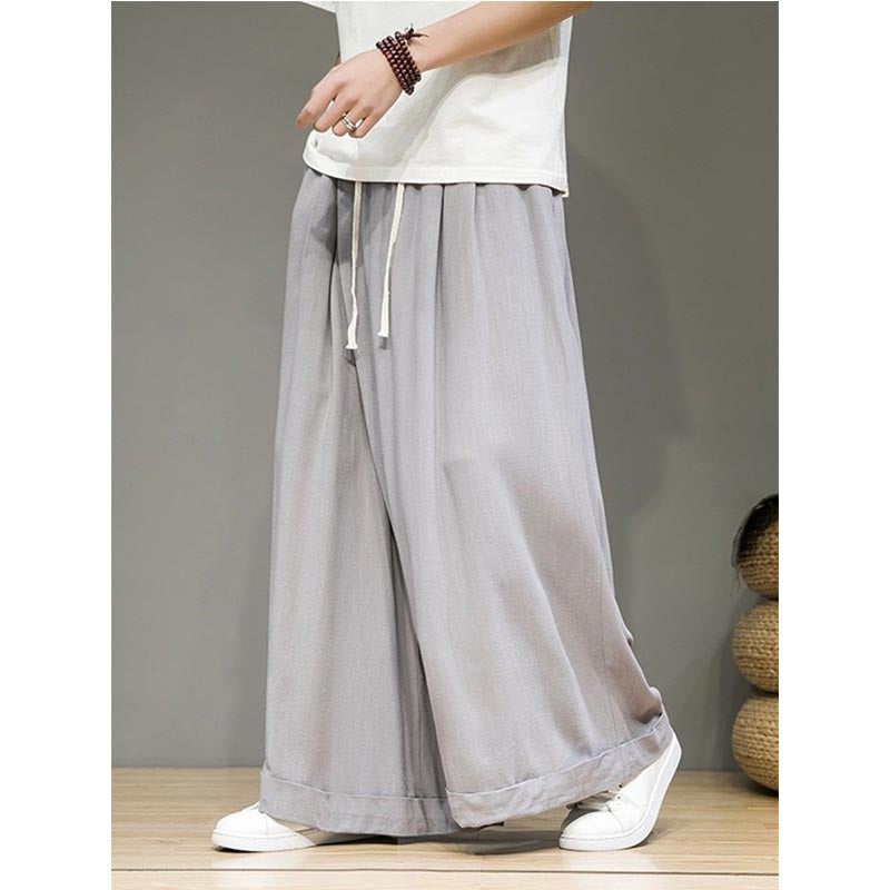 Cotton And Linen Casual Straight Pants