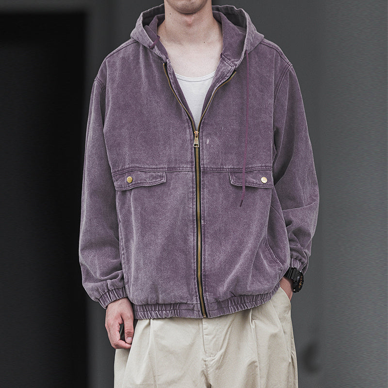 Hooded Work Jacket Vintage Casual  Jacket