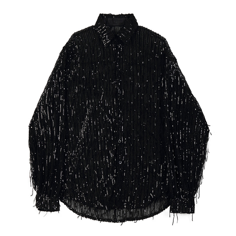 Summer Stage Tassels Sequins Tops Shorts Suits