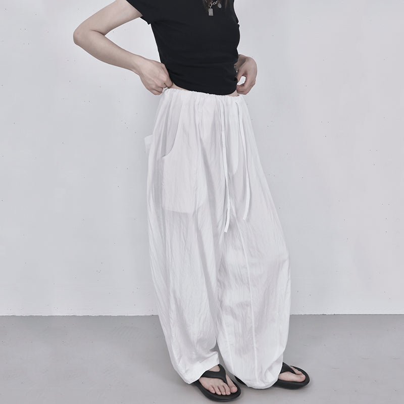 Loose Casual Drape Scimitar Pants