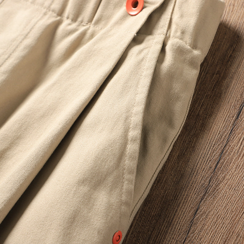 Wide-leg Cotton Loose Japanese Retro Casual Trousers