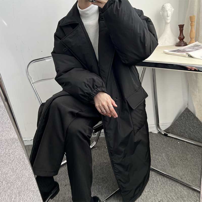 Suit Collar Mid Length Thickened Jacket