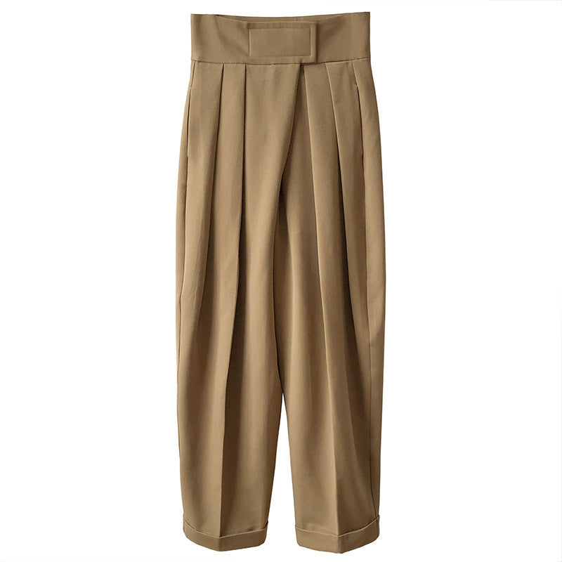 High Waist Pleated Suit Loose Wide Leg Pants