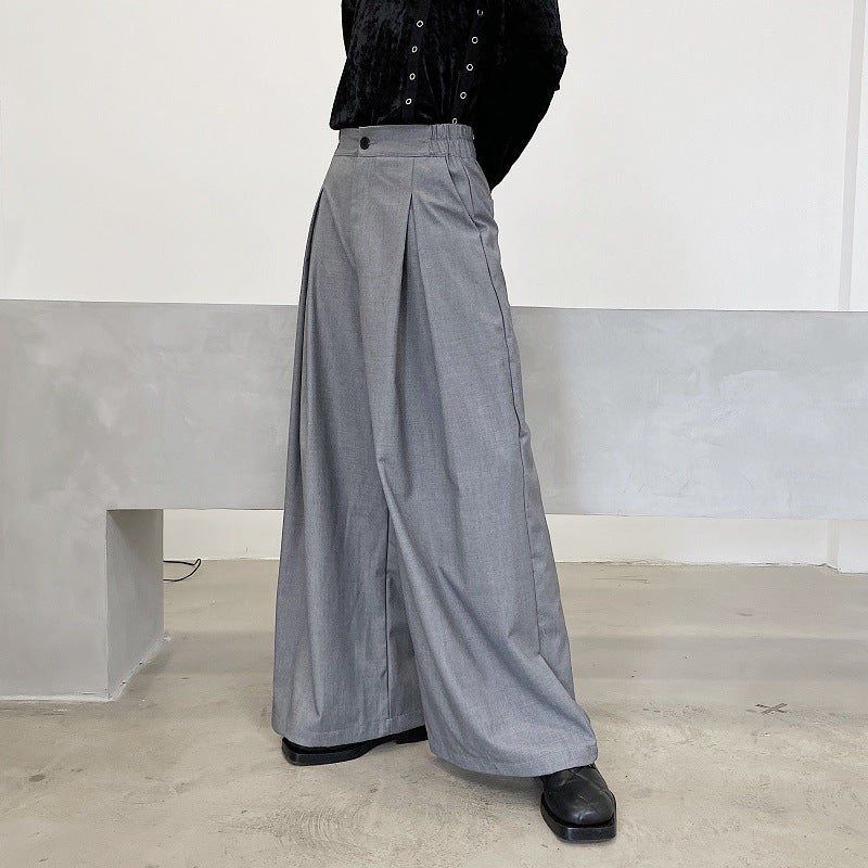 Pleated Wide-leg Floor-length Pants