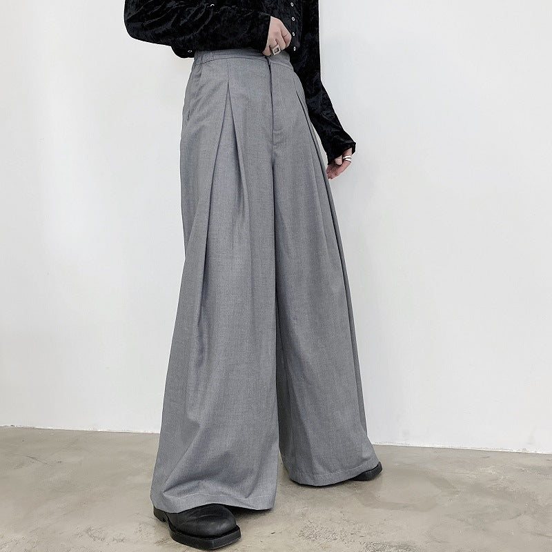Pleated Wide-leg Floor-length Pants