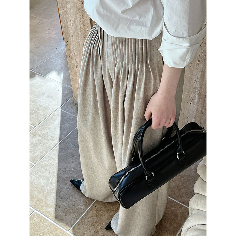 Pleated High Waist Wide Leg Pants