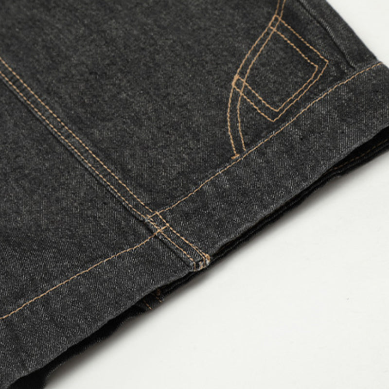 American Retro Inverted Design Embroidered Scimitar Jeans