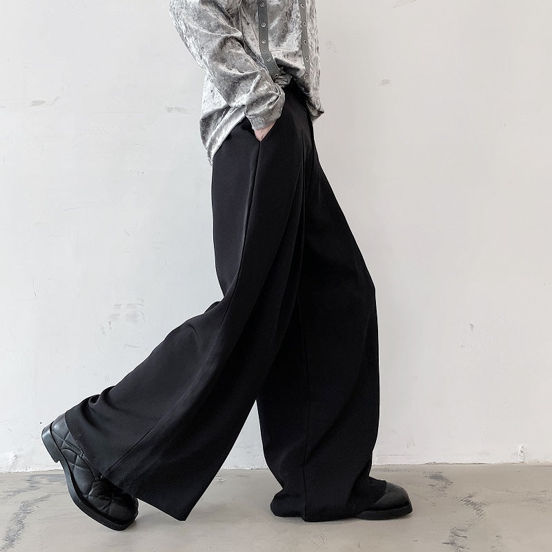 Pleated Wide-leg Floor-length Pants