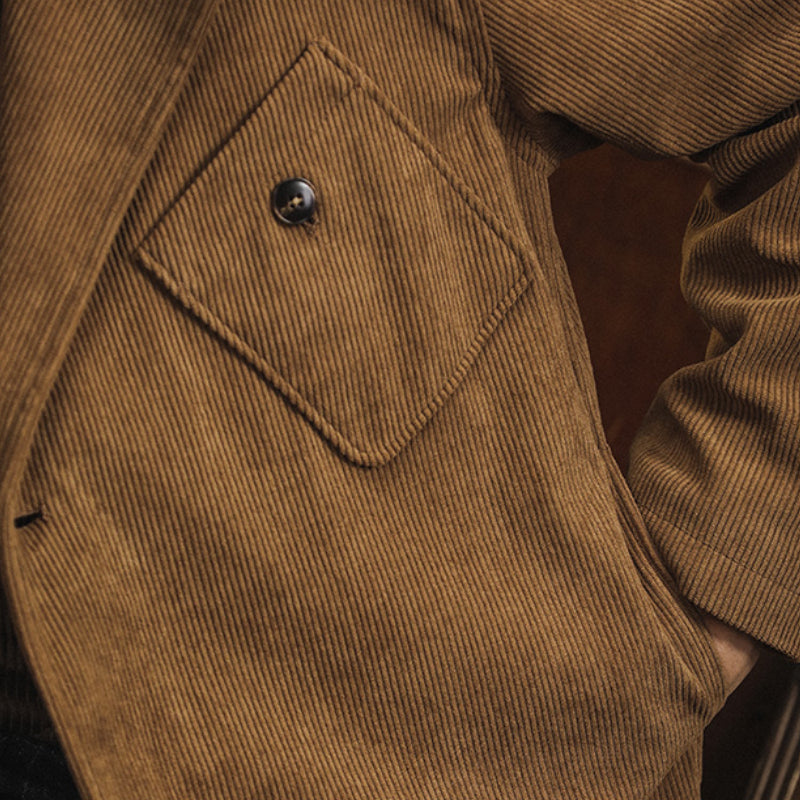 Vintage Solid Color Loose Corduroy Blazer