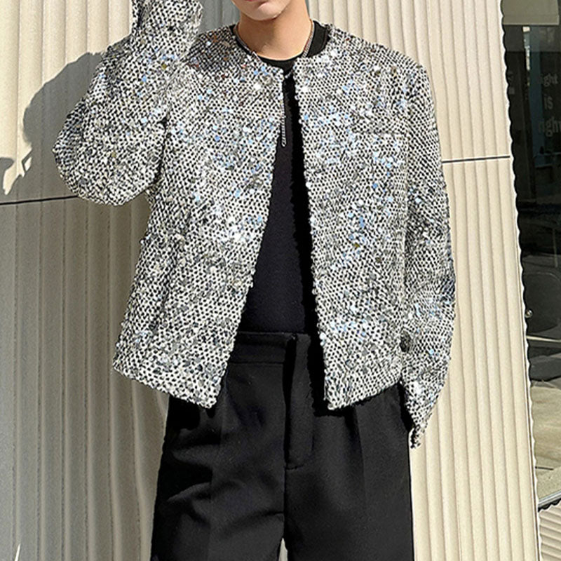 Sequined Stage Loose Short Jacket