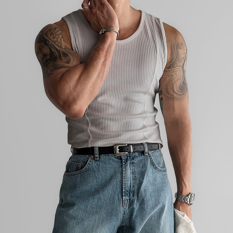 American Vertical Striped Slim Fit Knitted Vest