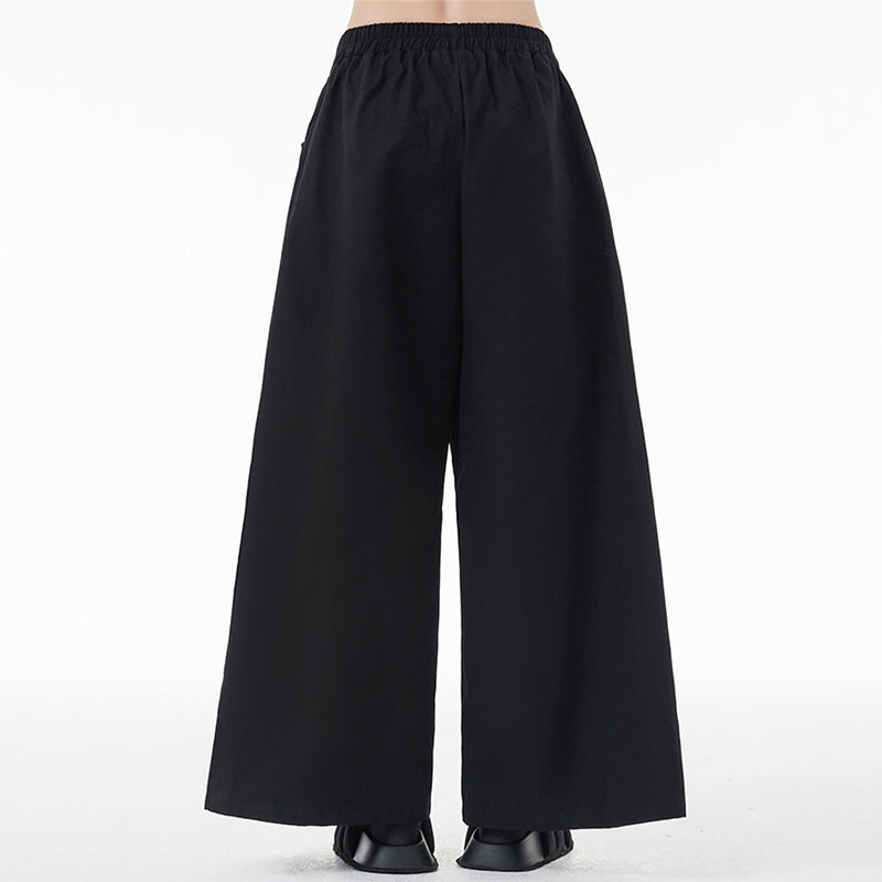 Zip Casual Straight Wide Leg Pants