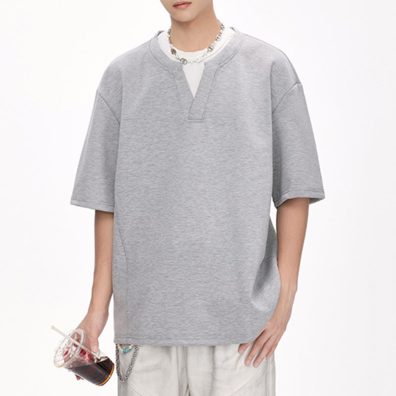 Fake Two Piece Heavyweight Loose T-shirt