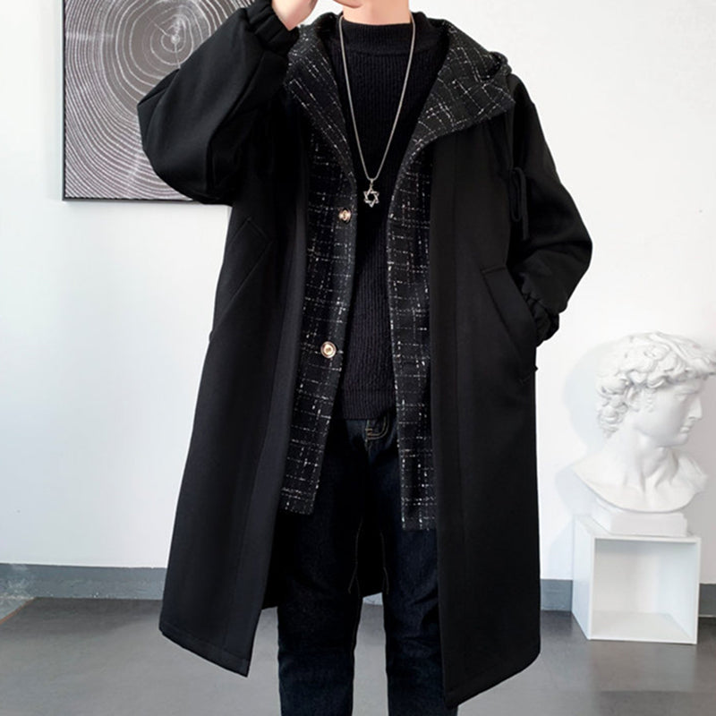 Fake Two Piece Hooded Windbreaker Jacket