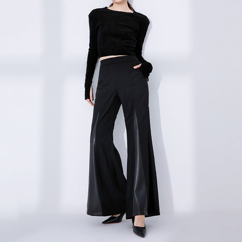 Vintage Patchwork Bootcut Trousers