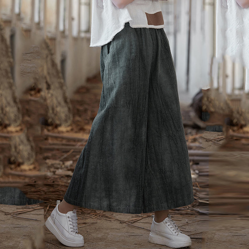 Tie-dyed Elastic Waist Wide-leg Pants