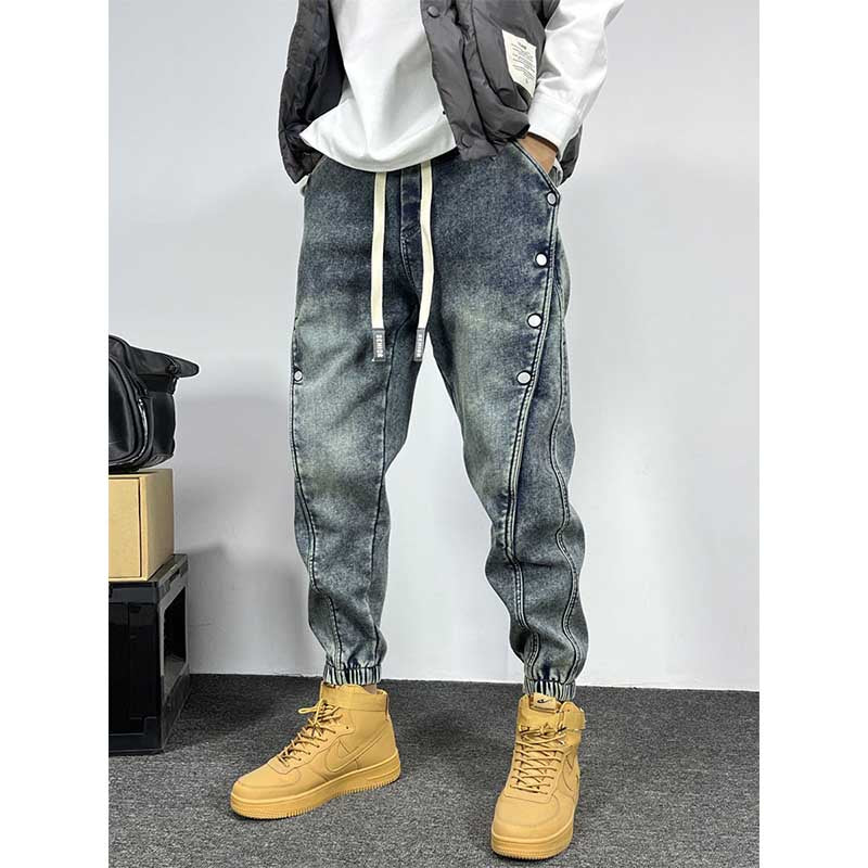 Vintage Loose Casual Button Jeans
