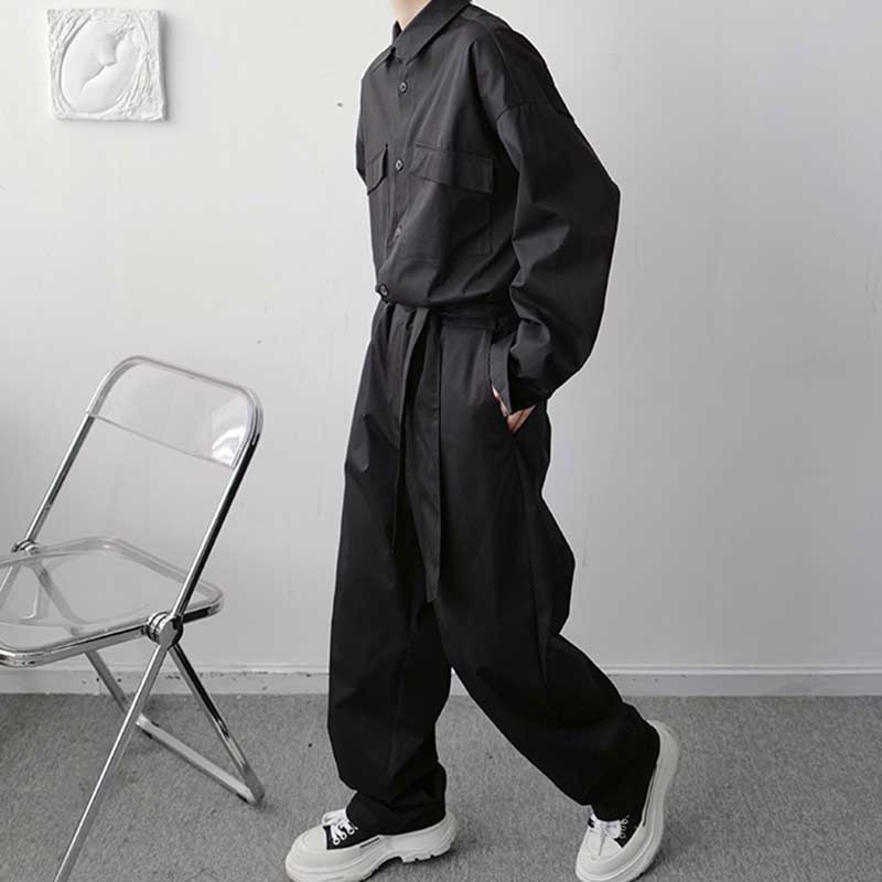 Japanese Retro Big Pocket Jumpsuit