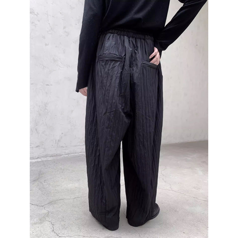 Vertical Thick Embossed High Waist Pants