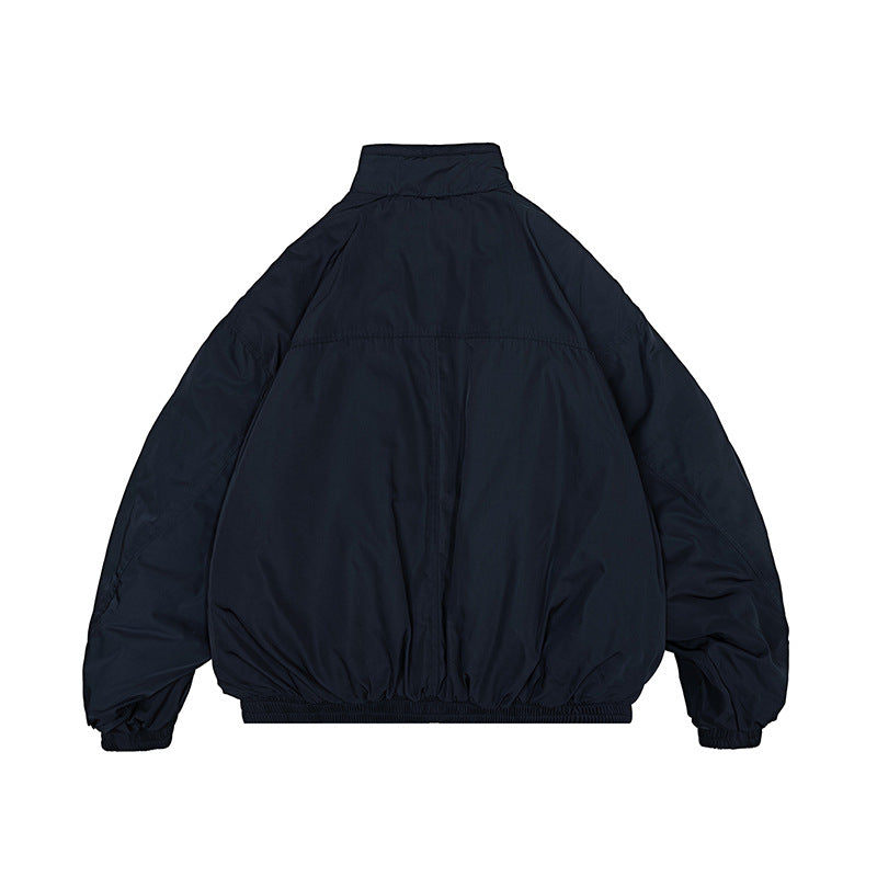 Japanese Retro Solid Color Silhouette Stand Collar Cotton Coat