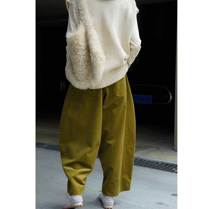 Corduroy Carrot Casual Vintage Wide Leg Pants