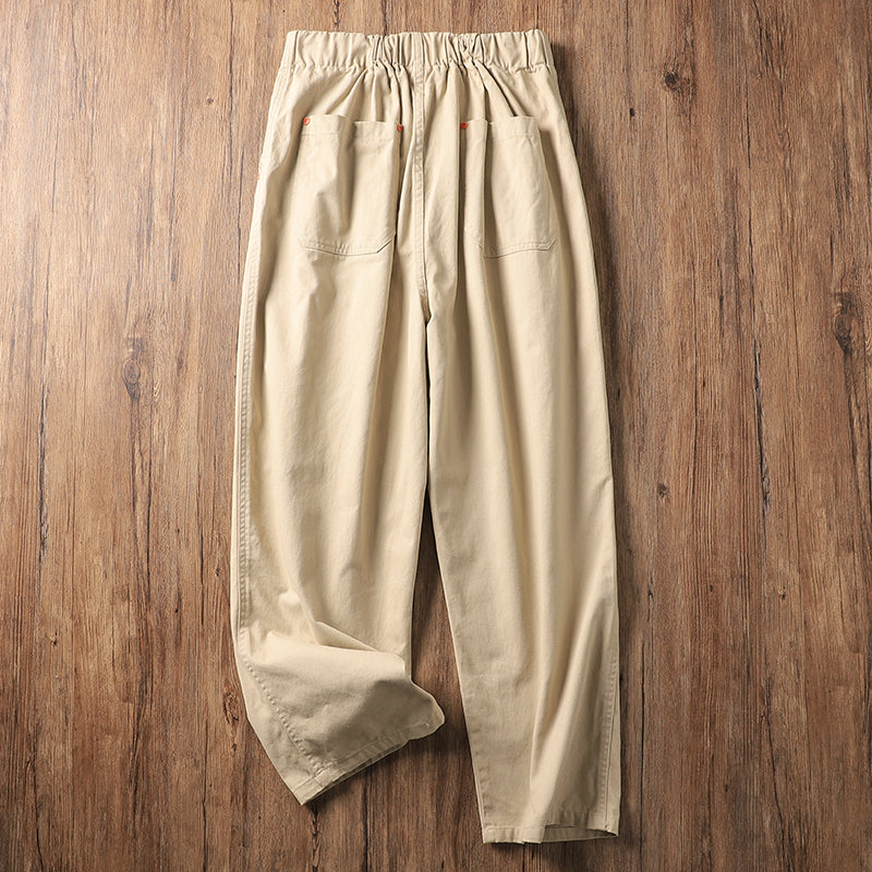 Wide-leg Cotton Loose Japanese Retro Casual Trousers