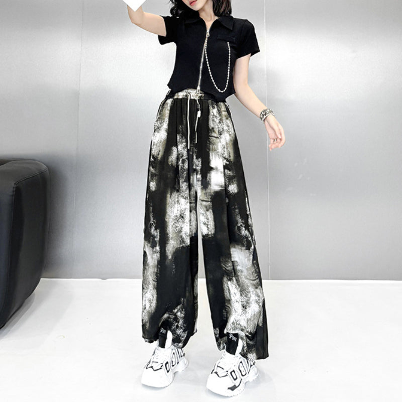 Tie-dyed Loose Ice Silk Casual Bloomers