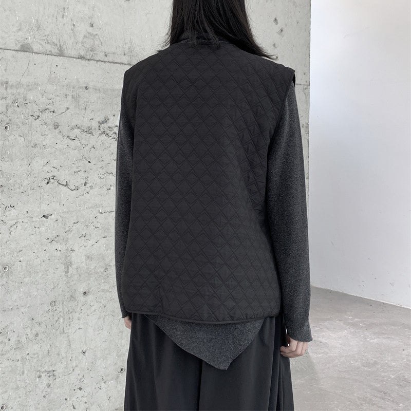 Diamond Asymmetric V-neck Vest