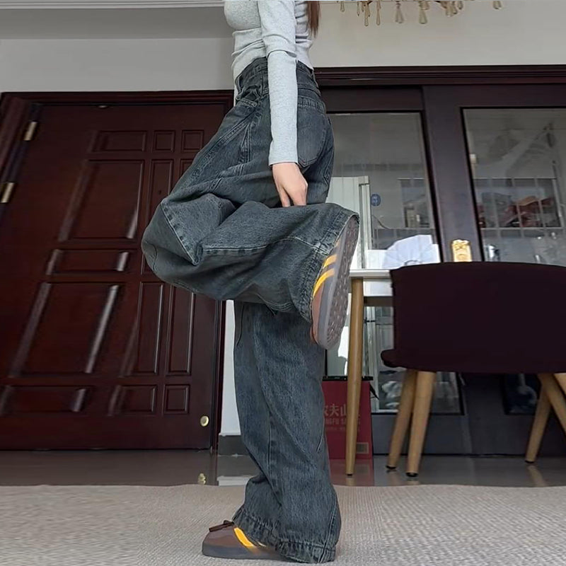 Wide-leg Retro Loose Slim Scimitar Pants