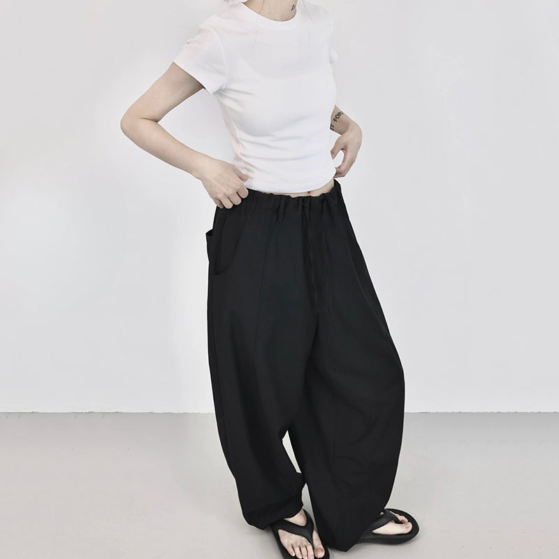 Loose Casual Drape Scimitar Pants
