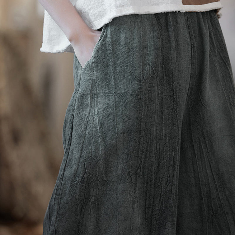 Tie-dyed Elastic Waist Wide-leg Pants