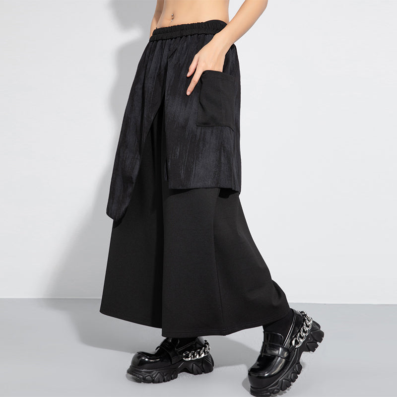 Layered Fake Two-piece Cropped Culottes