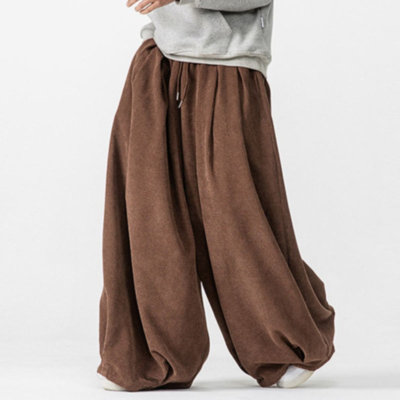 Corduroy Straight Wide-leg Harem Pants