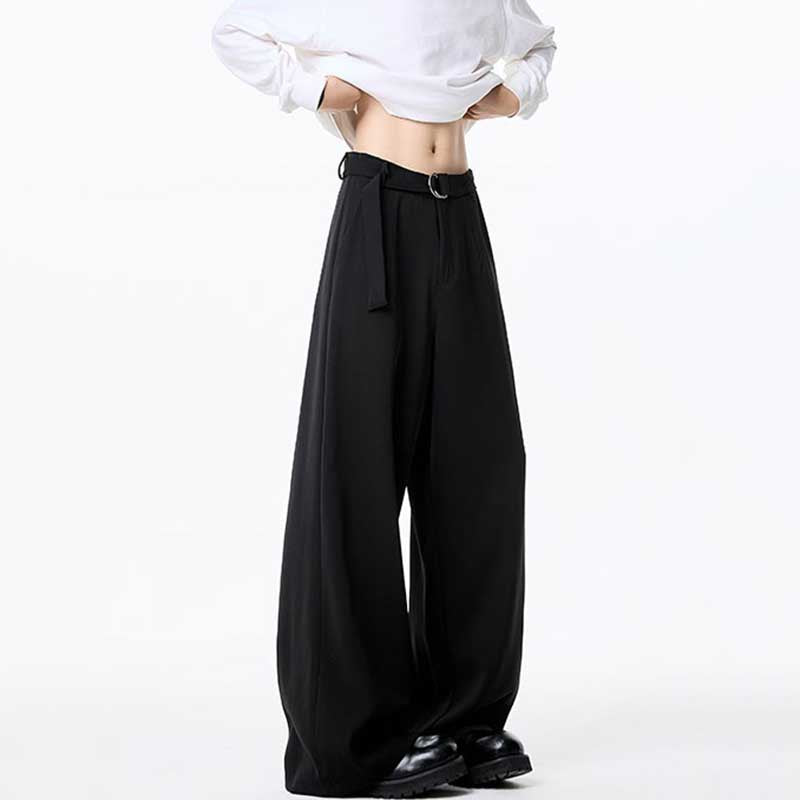 Draped Wide Leg Loose Straight Suit Pants