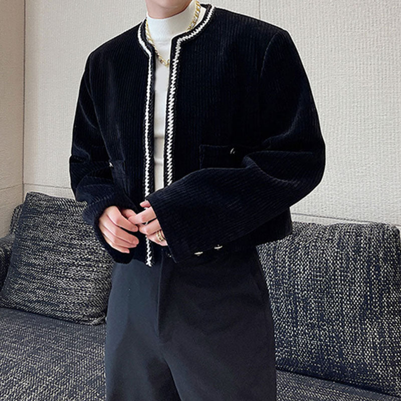 Cropped Crew Neck Fleece Jacket