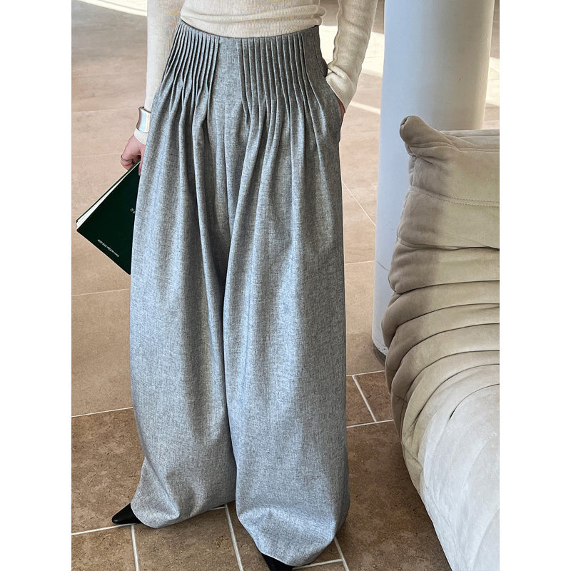 Pleated High Waist Wide Leg Pants