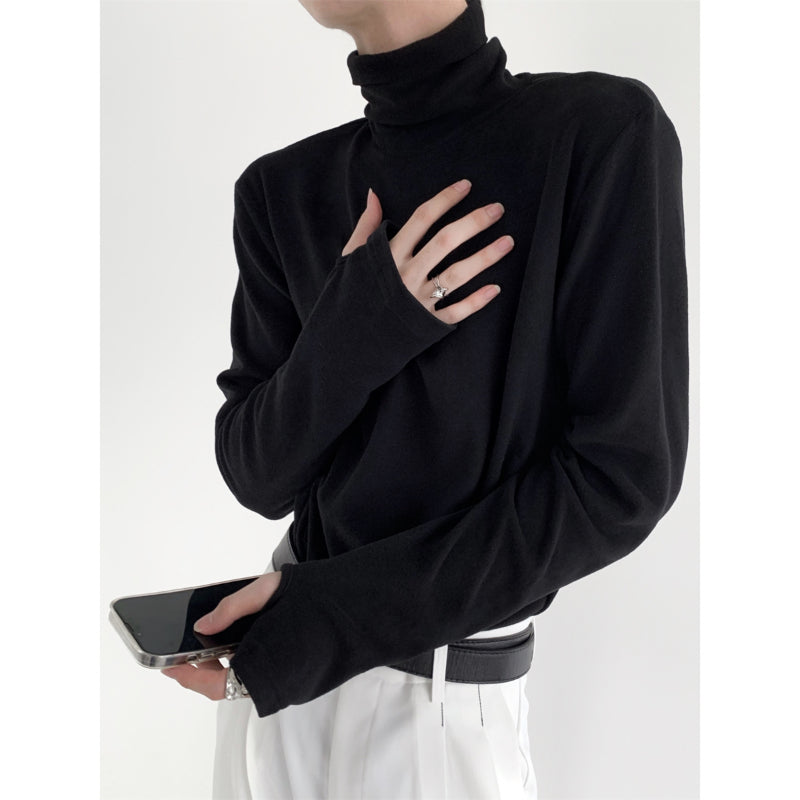 Soft Turtleneck Bottoming T-shirt