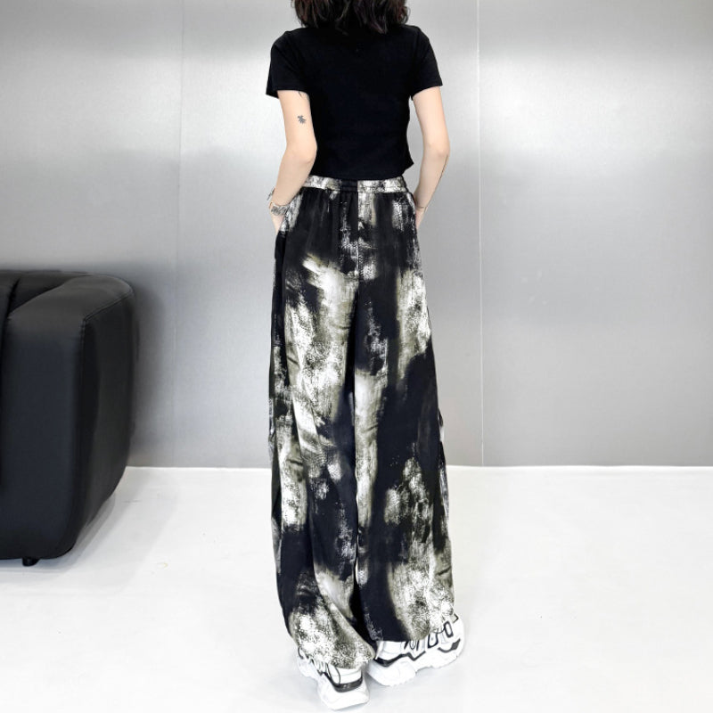 Tie-dyed Loose Ice Silk Casual Bloomers