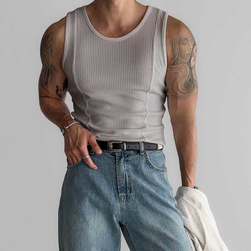 American Vertical Striped Slim Fit Knitted Vest