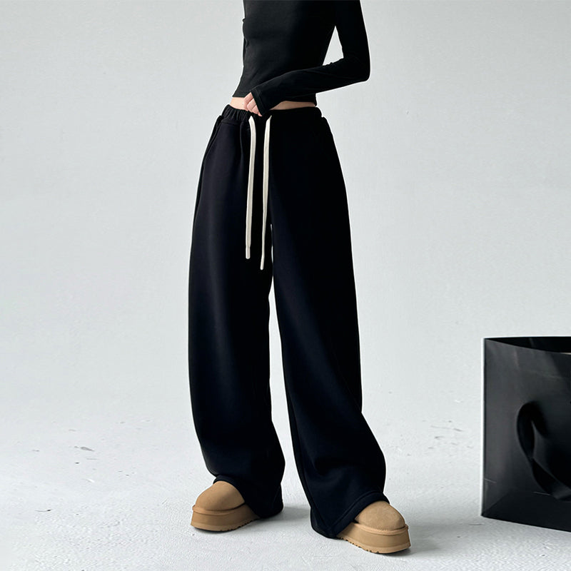 High Waist Wide Leg Thickened Straight Pants