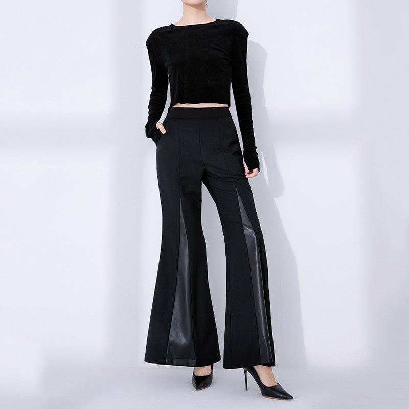 Vintage Patchwork Bootcut Trousers