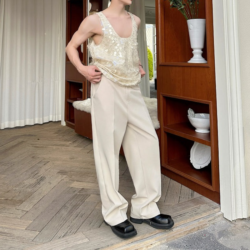 Embroidered Sequined Double Mesh Vest