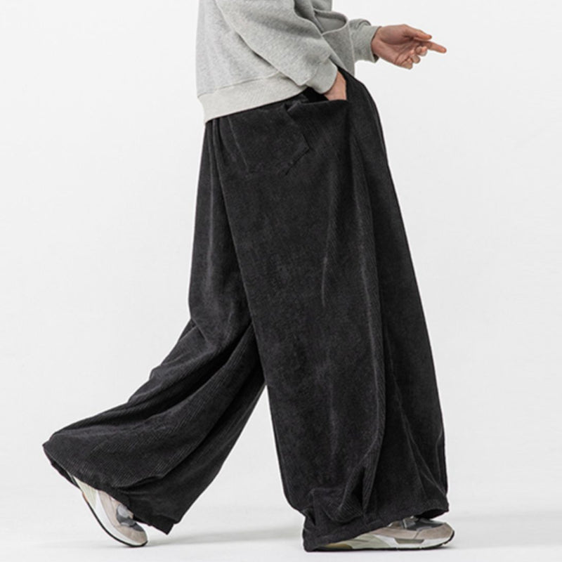Corduroy Straight Wide-leg Harem Pants