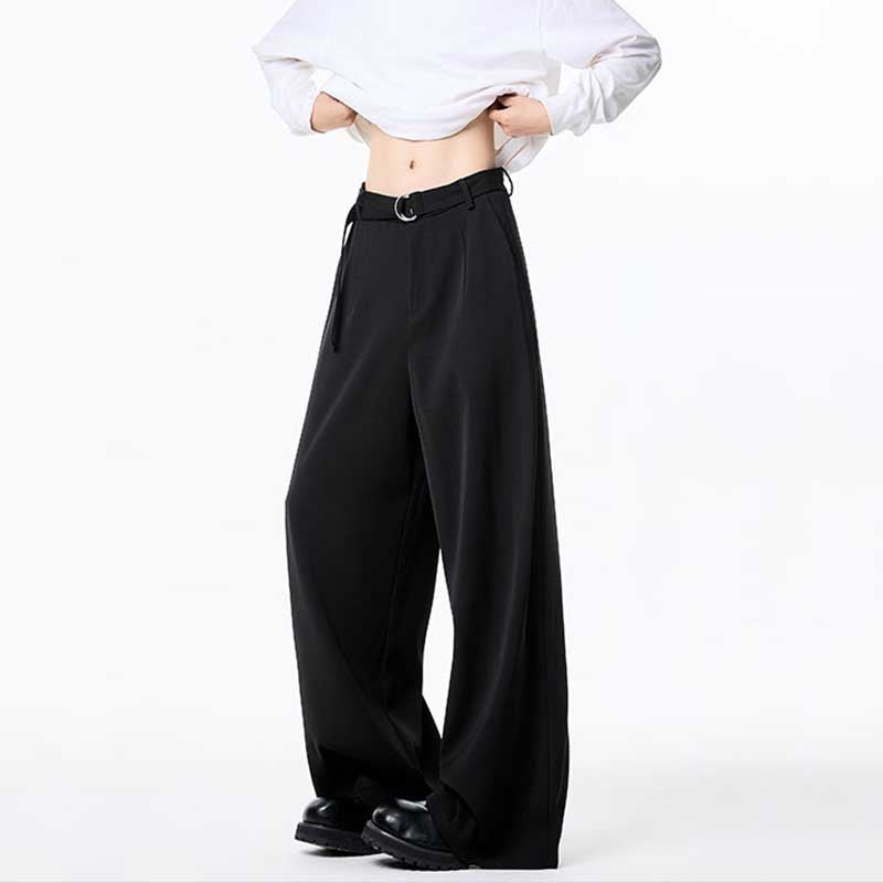 Draped Wide Leg Loose Straight Suit Pants