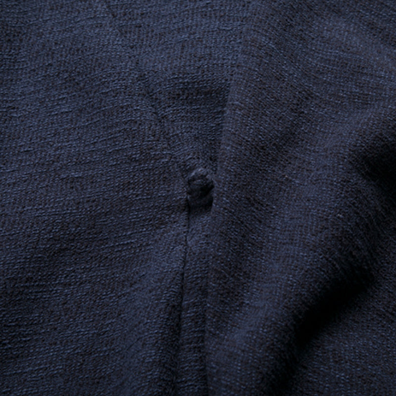 Slant-front Vintage Cotton Linen Cardigan