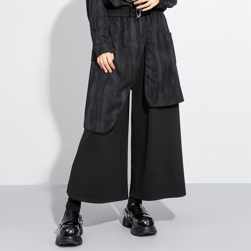 Layered Fake Two-piece Cropped Culottes