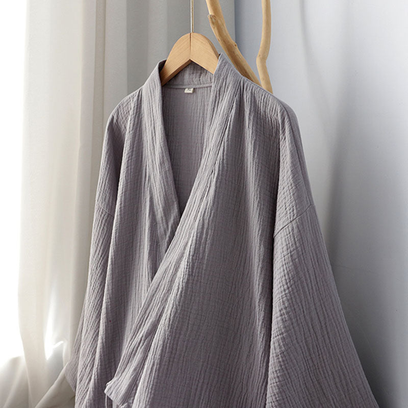 Cotton Double Layer Gauze Long Home Zen Clothes