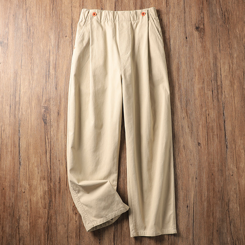Wide-leg Cotton Loose Japanese Retro Casual Trousers